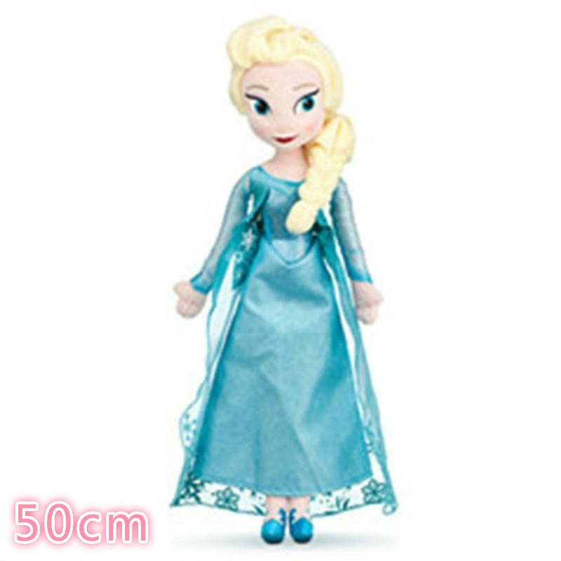 50 CM Frozen Anna Elsa Dolls Snow Queen Princess Anna Elsa Doll Toys Stuffed Frozen Plush Kids Toys Birthday Christmas Gift