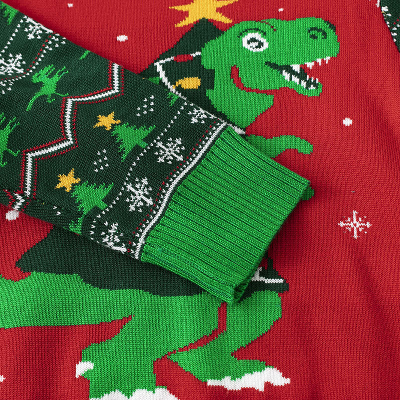 Christmas sweater baby cartoon dinosaur base pullover knit sweater