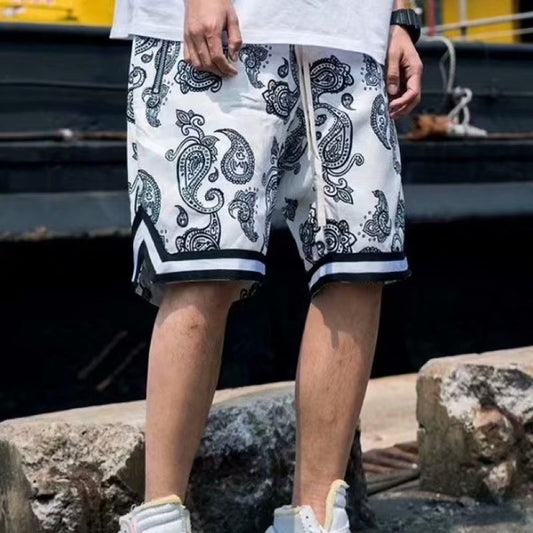 Shorts mit Kordelzug, locker geschnitten, gerades Bein, lässige Sporthose für Herren, Viertelhose