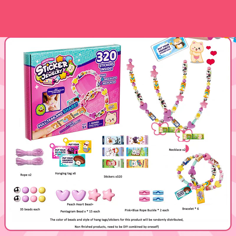 DIY handmade bead bracelet stickers for children, girl toy bracelets