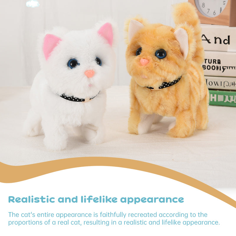 Realistic Electronic Cat Toy with Walking & Barking Actions to Keep Your Pet Active and Entertained.