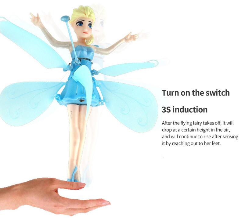 Frozen Princess Elsa Flying Little Fairy Hand Sensor Flying Vehicle Suspended Girl Children's Toy