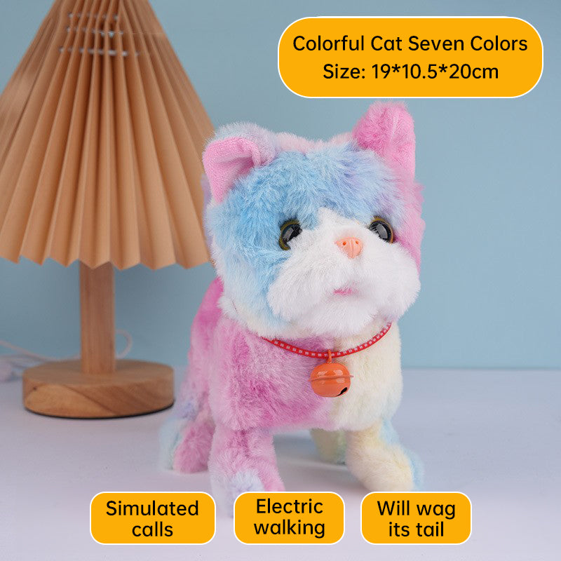 Realistic Electronic Cat Toy with Walking & Barking Actions to Keep Your Pet Active and Entertained.