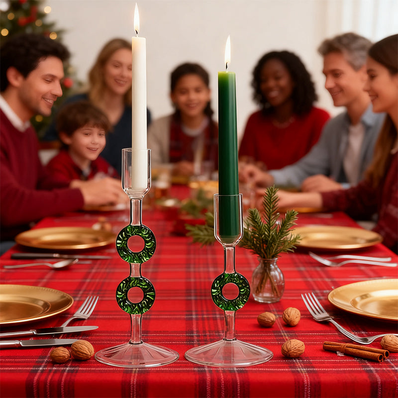 Nordic Borosilicate Glass Candle Holder, Christmas Tree Tabletop Decor for Home