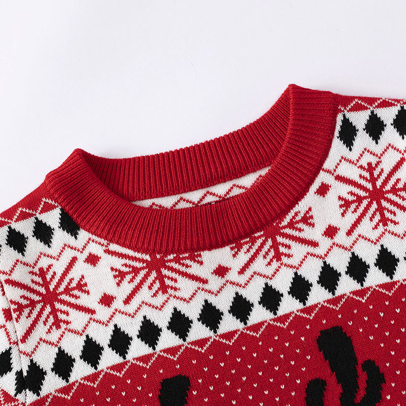 Children's Christmas sweater cartoon deer base pullover knit sweater