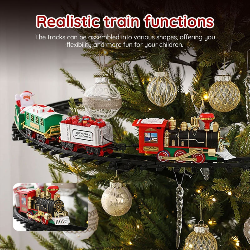 2025 Christmas Train & Tree Decor Set - Track Train with Music, Santa Theme, Kids Gift