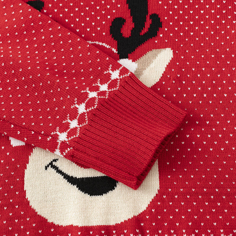 Children's Christmas sweater cartoon deer base pullover knit sweater