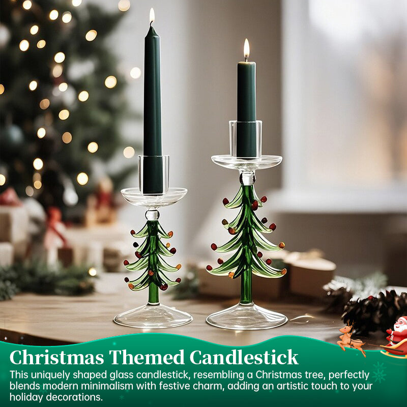 Nordic Borosilicate Glass Candle Holder, Christmas Tree Tabletop Decor for Home