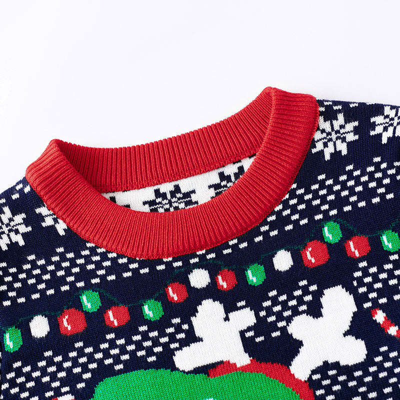 Children's cartoon Christmas dinosaur pullover sweater