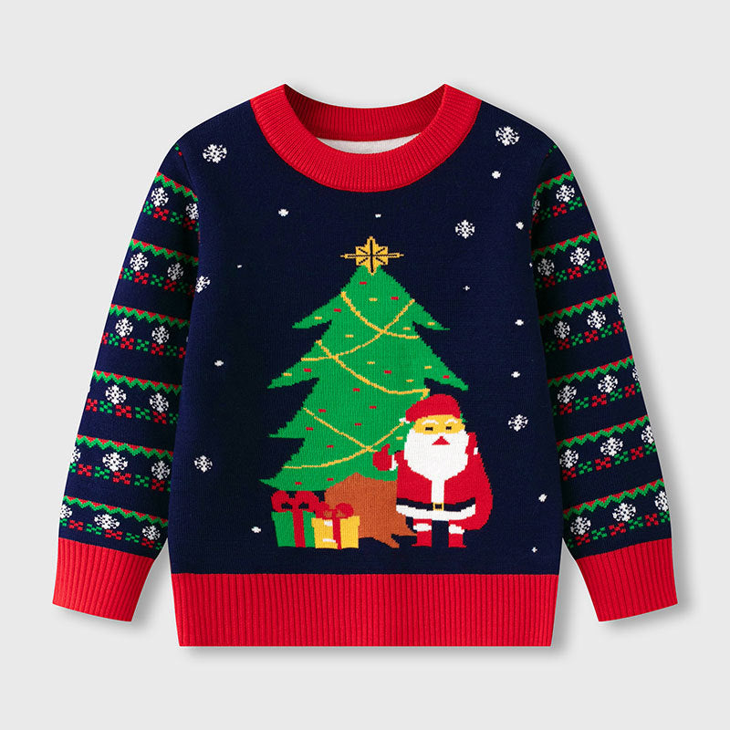 Christmas cartoon Santa Claus baby base pullover sweater