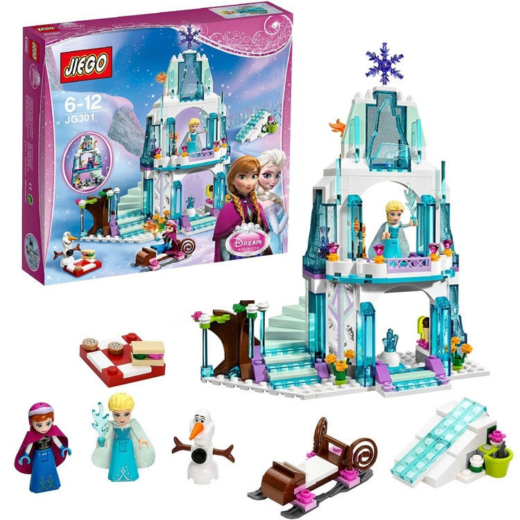 Frozen Snow World Series The Elsa`s Magical Ice Castle Set girls Building Blocks Bricks Toys Girl friend compatible 41148