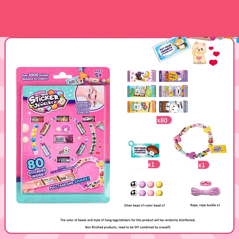 DIY handmade bead bracelet stickers for children, girl toy bracelets