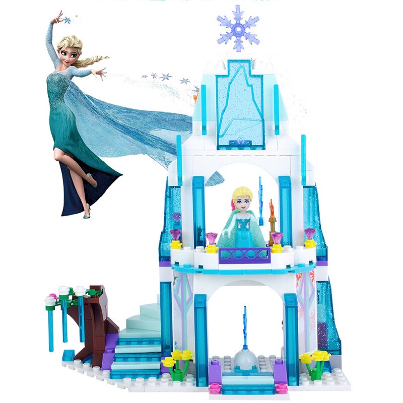 Frozen Snow World Series The Elsa`s Magical Ice Castle Set girls Building Blocks Bricks Toys Girl friend compatible 41148