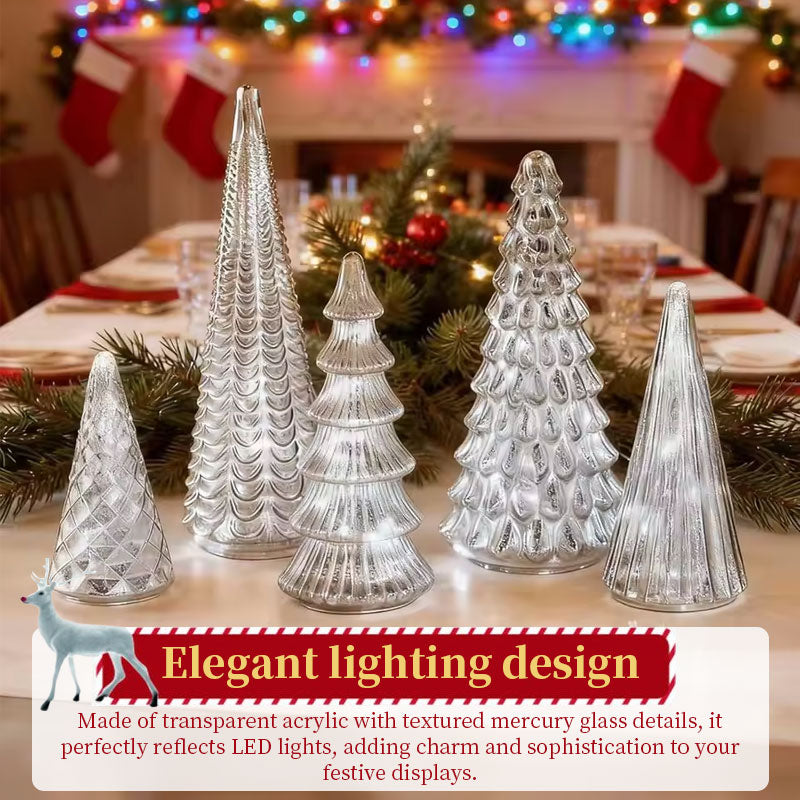 5-Piece Set 3D Printed Light-Up Trees with Upgraded LEDs for Tabletop Decor